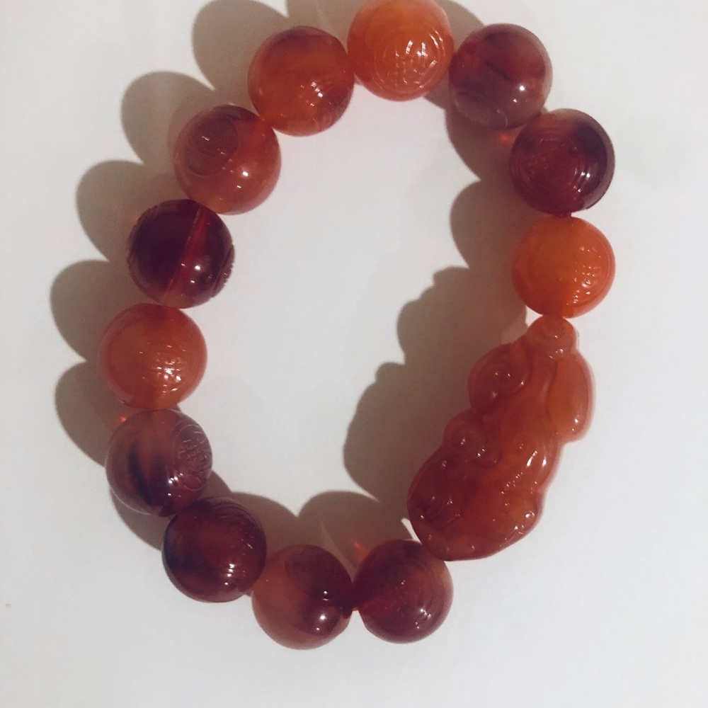 Woman’s Old World Handcrafted Bracelet With Asian Beads And Amulet